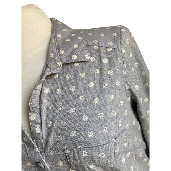 COLUMBIA Button Down Shirt Women Sz Medium Grey Polka Dot Midweight Campcore - Picture 4 of 9